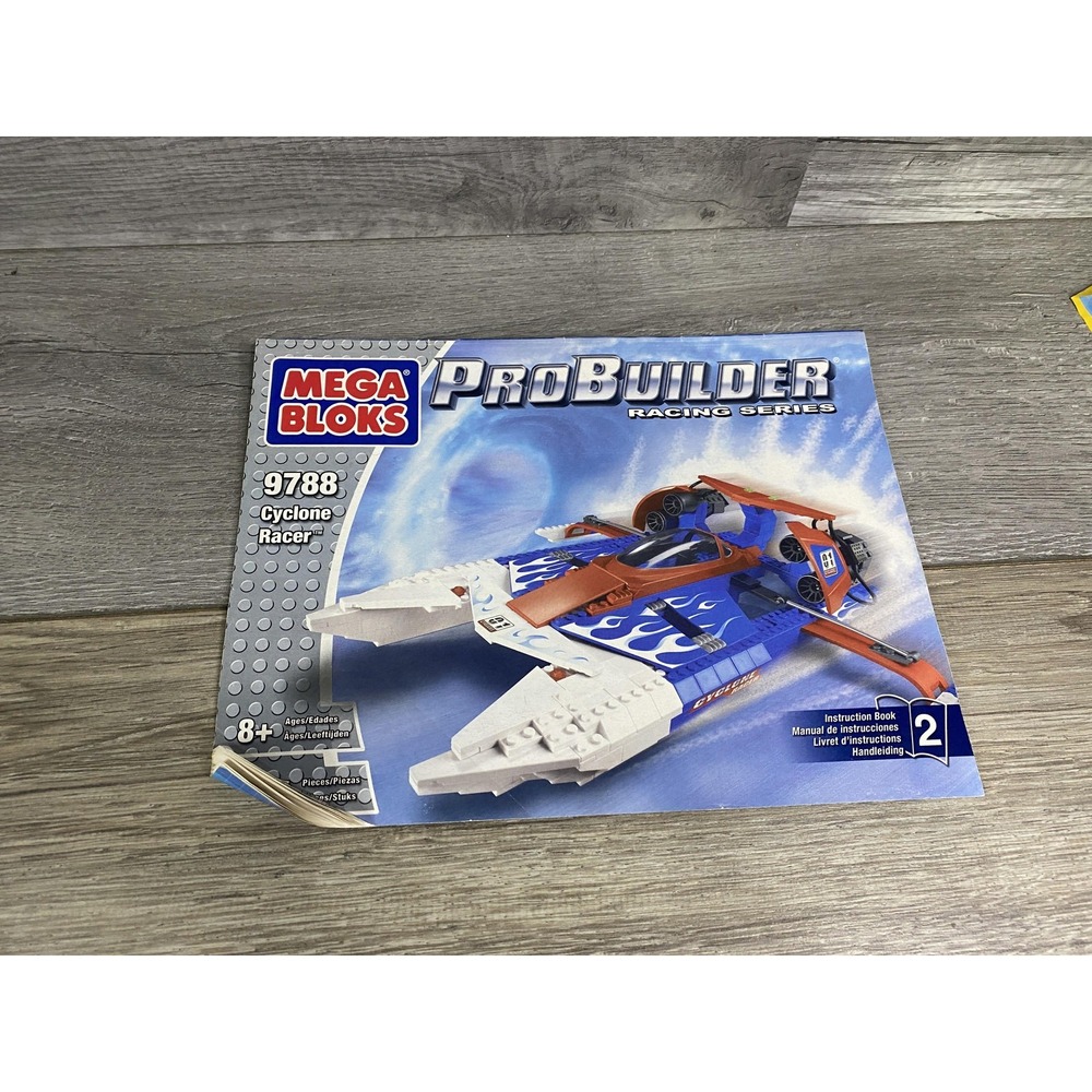 Mega Bloks Probuilder 9788 Cyclone Racer Instruction‎ Manual Booklet Racing Blue